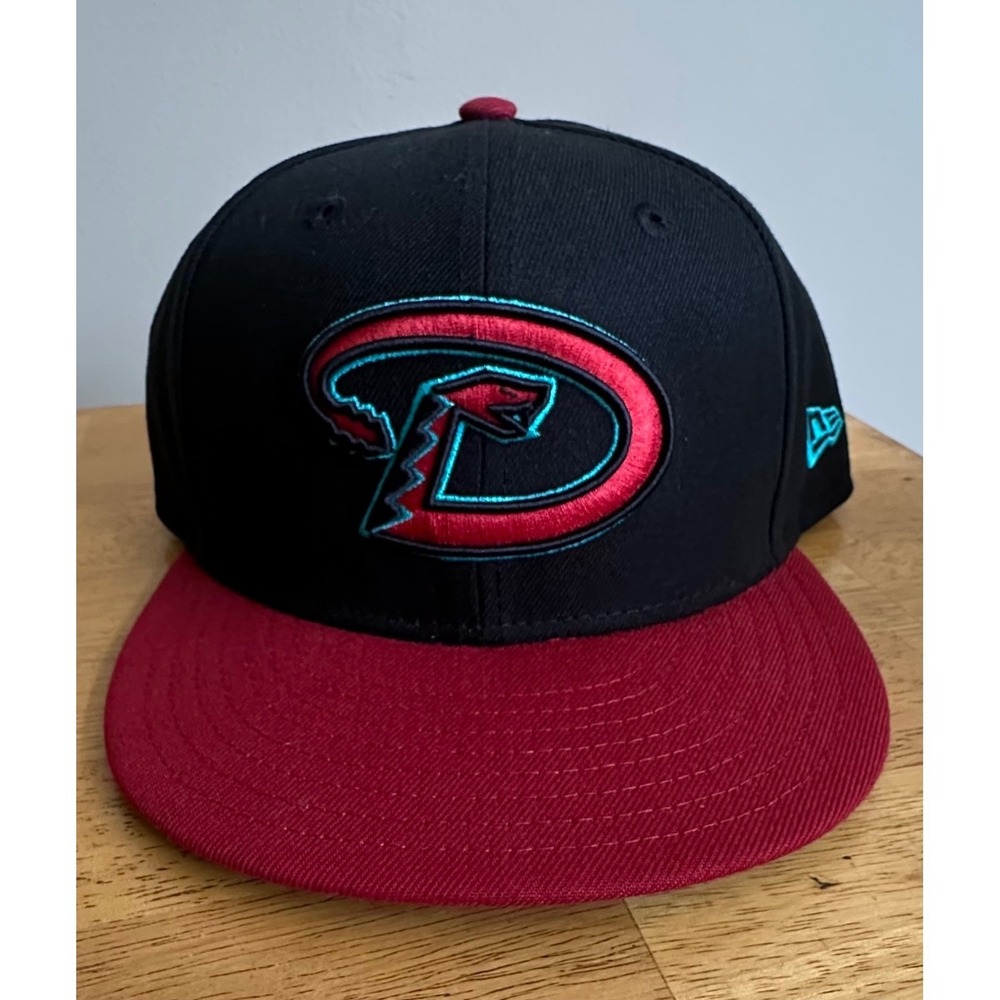 New Era Arizona Diamondbacks 59FIFTY Fitted Hat Black Red 7 1/2 MLB On Field